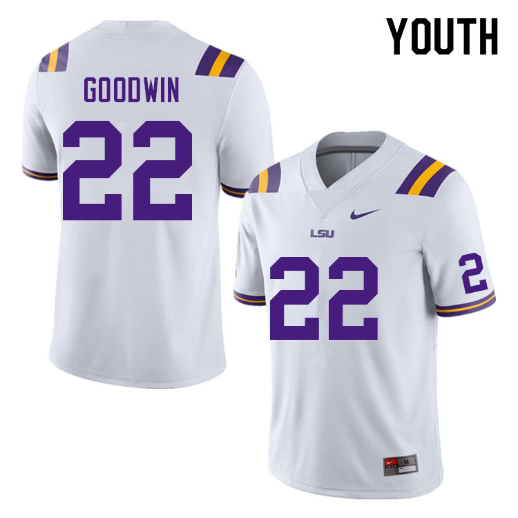 Youth #22 Armoni Goodwin LSU Tigers College Football Jerseys Sale-White